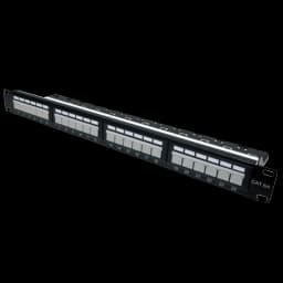 Патч-панель 19" 24xRJ-45 UTP, кат. 6a, із заднім організатором з пластиковими шторками, LW L&W ELECTRONICAL LW-PP74
