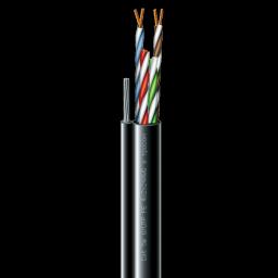 Кабель кручена пара ЗЗКМ (UTP мідь вуличний з тросом) Cat. 5e U/UTP РЕ steel cord 4x2x24 AWG (k) трос (70910181) бухта 305м