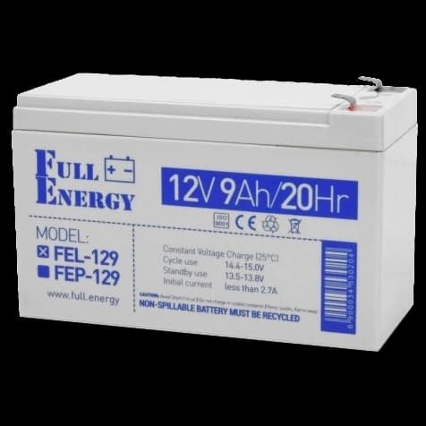 Свинцево-кислотна акумуляторна батарея Full Energy FEL-129 9А•г 12В гелева