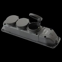 Колодка потрійна із заглушкою 3*16 (каучук) ERKA 6003