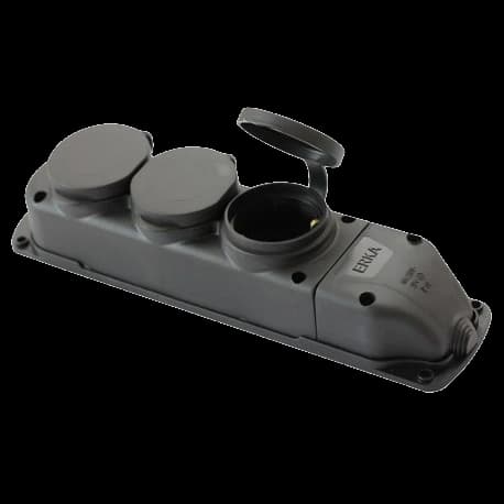 Колодка потрійна із заглушкою 3*16 (каучук) ERKA 6003