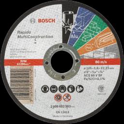 Відрізний круг для металу Bosch Multi Construction Rapido 125x1.6x22.2
