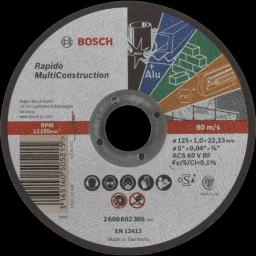 Відрізний круг по металу Bosch Multi Construction Rapido 125x1.0x22.2