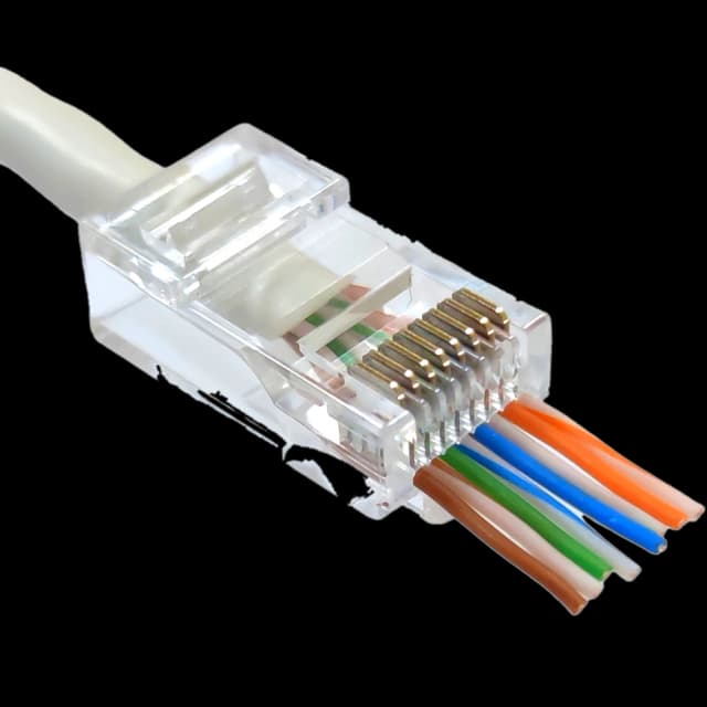 Конектор з наскрізними отворами Kingda UTP RJ45 кат. 6 (100шт.)