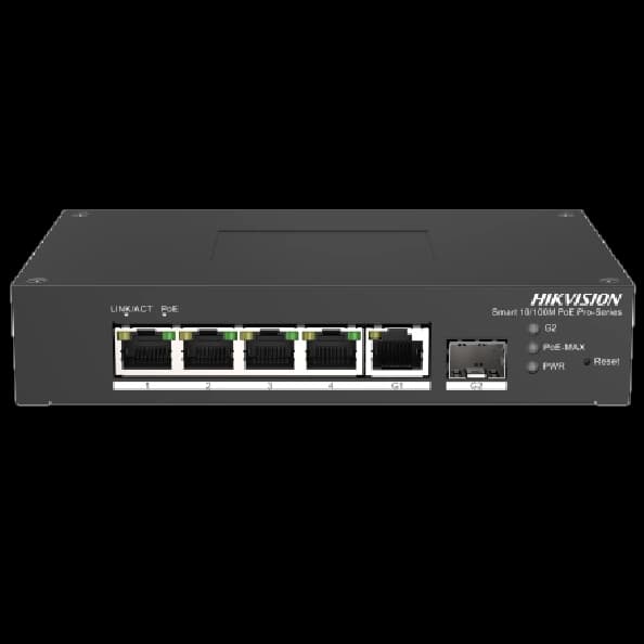 Комутатор 6 портів керований Hikvision DS-3T1306P-SI/HS PoE