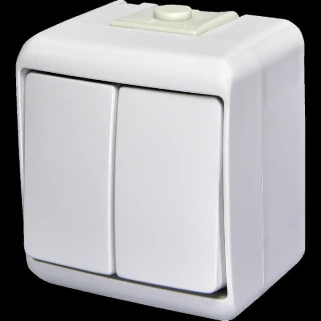 Вимикач 2-клавішний накладний, білий, IP 54 ETI Hermetics 4668001