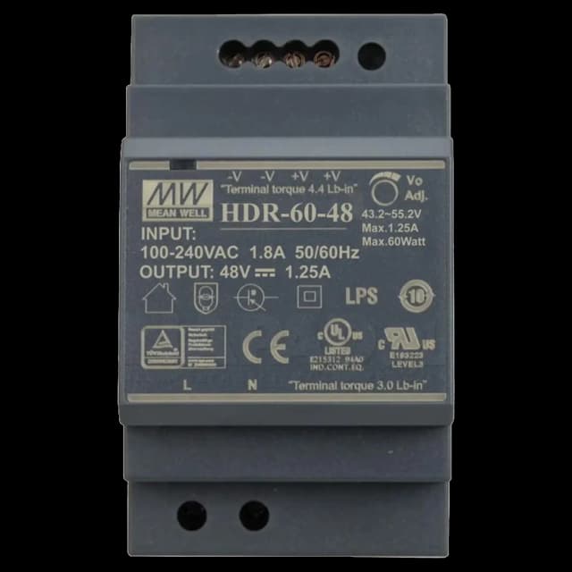 Блок живлення Mean Well HDR-60-48 48B 1.25А для монтажа на DIN рейку