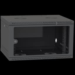 Шафа телекомунікаційна двері скло (чорна) IPCOM 6U 600x600