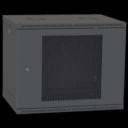Шафа телекомунікаційна двері перф (чорна) IPCOM 9U 600x600