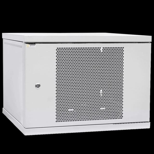 Шафа телекомунікаційна двері перфорація (сіра) IPCOM 12U 600x600