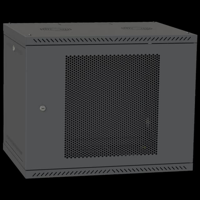 Шафа телекомунікаційна двері перф(чорна) IPCOM 12U 600x450