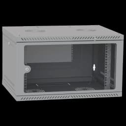 Шафа телекомунікаційна двері скло (сіра) IPCOM 6U 600x600