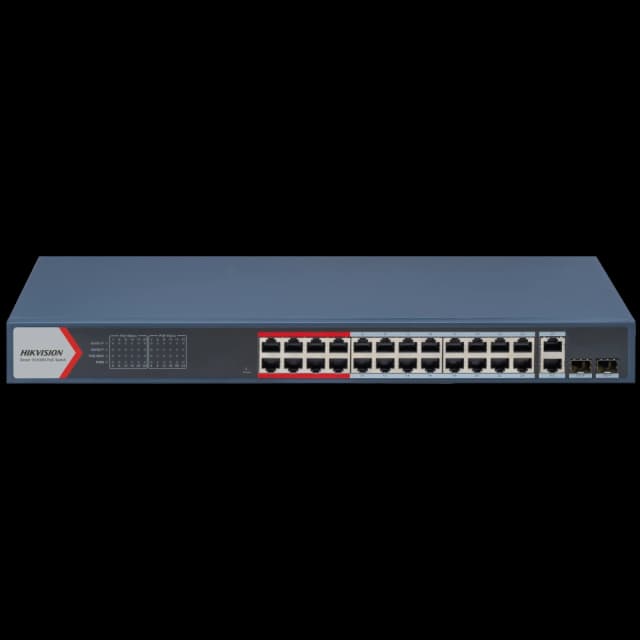 Комутатор 26 портів керований Hikvision DS-3E1326P-EI(B) POE