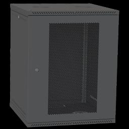 Шафа телекомунікаційна двері перф(чорна) IPCOM 15U 600x600