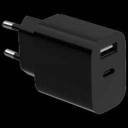 Мережевий зарядний пристрій Gembird TA-UC-2AC12-01-BK (USB Type A + USB Type C)