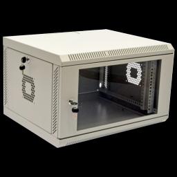 Шафа 19" 6U, 600х500х373 мм акрилове скло сіра