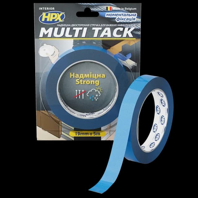 Стрічка двохстороння HPX MTT1905 MULTI TACK 19мм х 5м