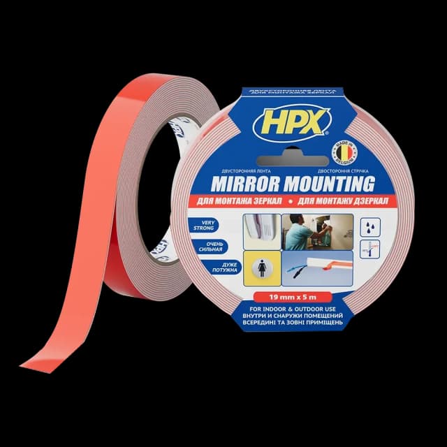 Стрічка двохстороння спінена для дзеркал HPX DS1905 MIRROR MOUNTING 19мм х 5м