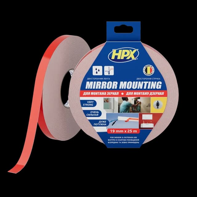 Стрічка двохстороння спінена для дзеркал HPX DS1905 MIRROR MOUNTING 19мм х 25м