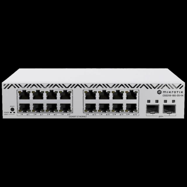 Комутатор 16 портів керований MikroTik CSS318-16G-2S+IN