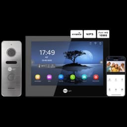 Комплект відеодомофону Neolight ALPHA Hybrid Black + PRIME FHD Silver з кутком