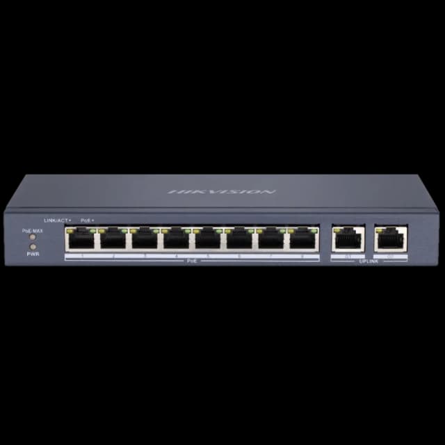 Комутатор 10 портів некерований Hikvision DS-3E0310P-E/M(B) PoE