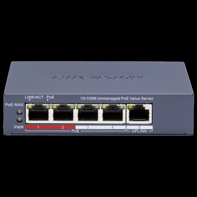 Комутатор 5 портів некерований Hikvision DS-3E0105P-E/M(C) POE