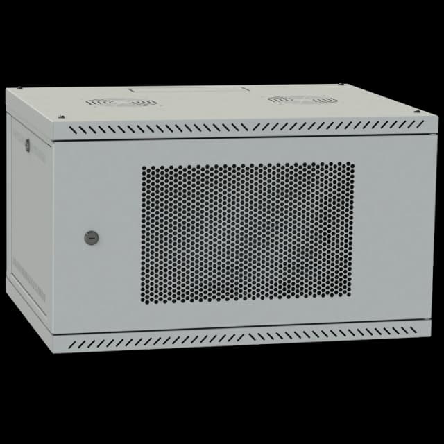 Шафа телекомунікаційна IPCOM 4U 600x350 двері перфорація (сіра)