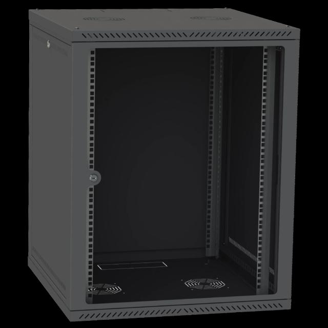Шафа серверна IPCOM СН-15U 600х450 скло RAL9005