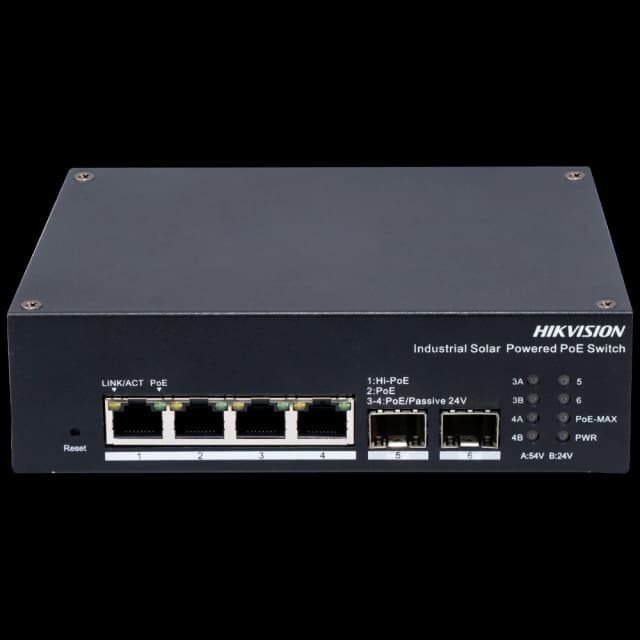 Комутатор 4 порти керований Hikvision DS-3T1506HP-EI-UPS PoE