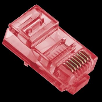 Конектор (100 шт/уп.) Ritar RJ-45 8P8C UTP Cat-5 Q100 Red
