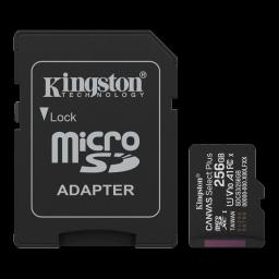 Карта пам'яті Kingston microSD 256GB C10 UHS-I A1 V10 R150MB/s + SD