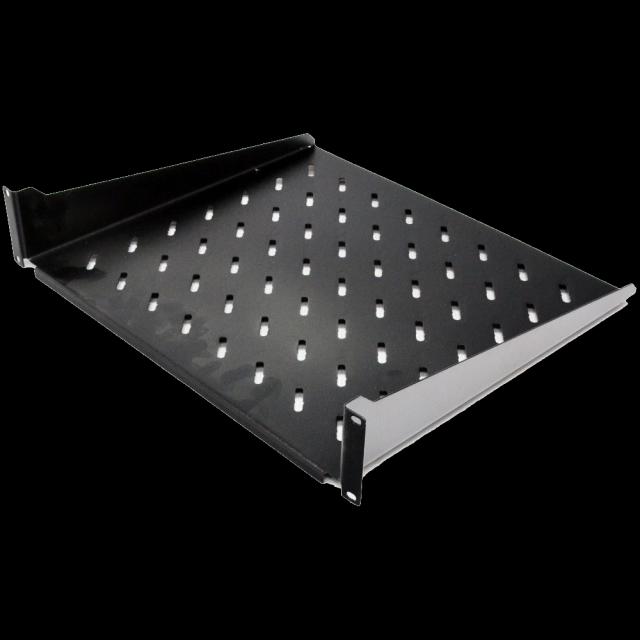 Полиця консольна чорна 19" 2U 400мм