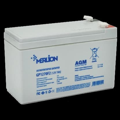Акумуляторна батарея MERLION AGM GP1270F2 12В 7А•г