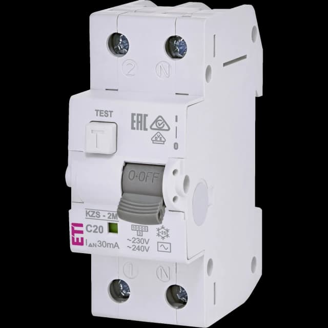Дифавтомат ЕТІ KZS-2M C 20/0.03 10kA