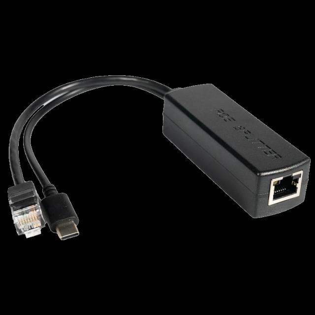 Poe спліттер AOT-0524 48V-5V RJ45 Type-C 5V 2.4А