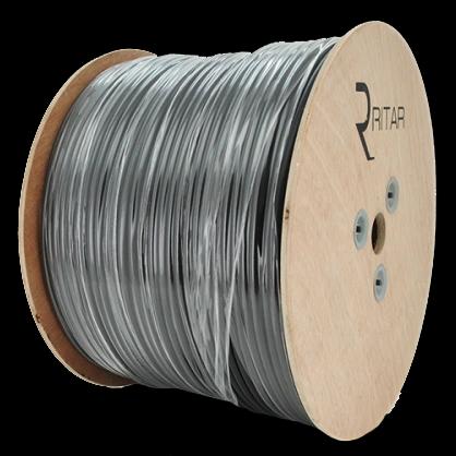 Кабель коаксіальний з живленням 305 м RITAR B305-RG59 + 2x0.5mm CU, 0,81 мм.CU, 64x0.12m CCA