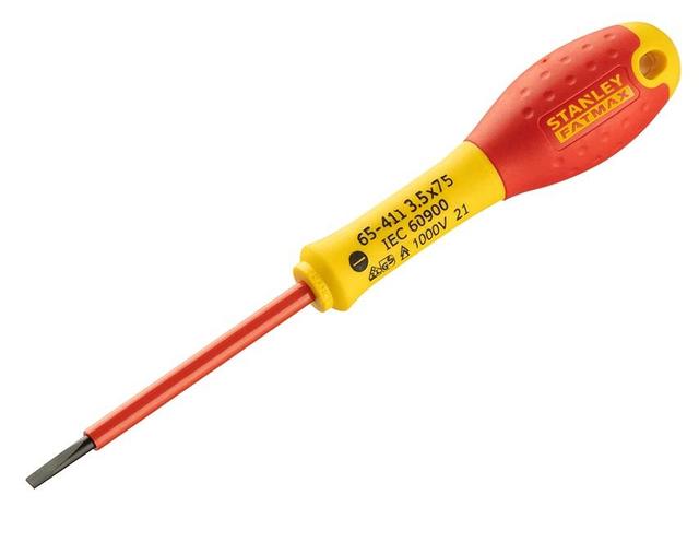 Викрутка Stanley FatMax VDE плоска, діелектрична, SL3.5х75мм