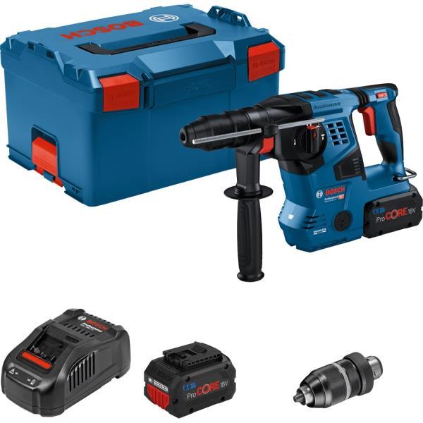 Перфоратор акумуляторний ударний Bosch Professional GBH 18V-28 CF SDS plus 18В акб 2x8А·год 0-4220уд/хв 3.3Дж кейс L-BOXX 3.3кг