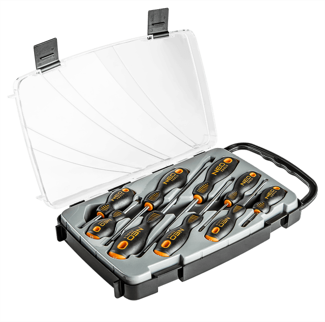 Викрутки Neo Tools SL,PH, сталь S2, кейс, набір 9шт