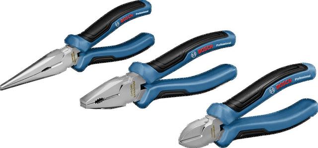 Плоскогубці Bosch Professional комбіновані, подовжені, бокорізи, набір 3шт