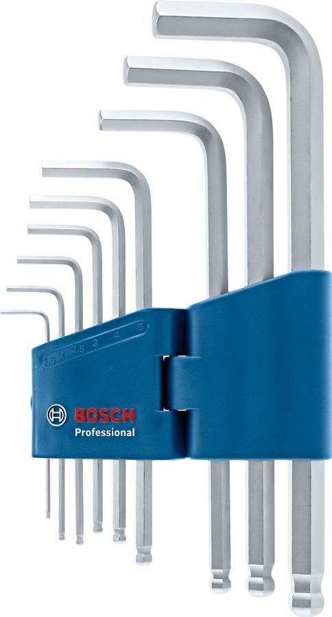 Ключі шестигранні Bosch Professional, кулястий наконечник, набір 9шт