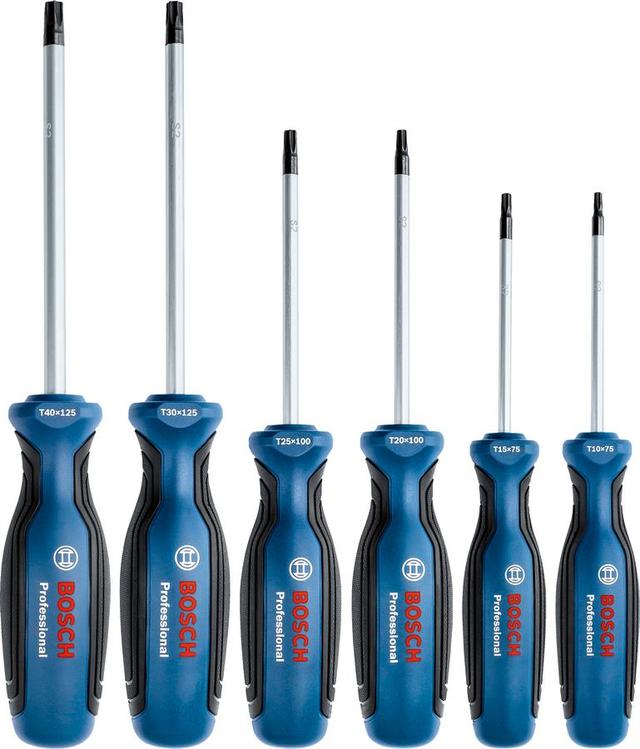 Викрутка Bosch Professional Torx T10х75, T15х75, T20x100, T25x100, T30x125, T40x125мм набір 6шт