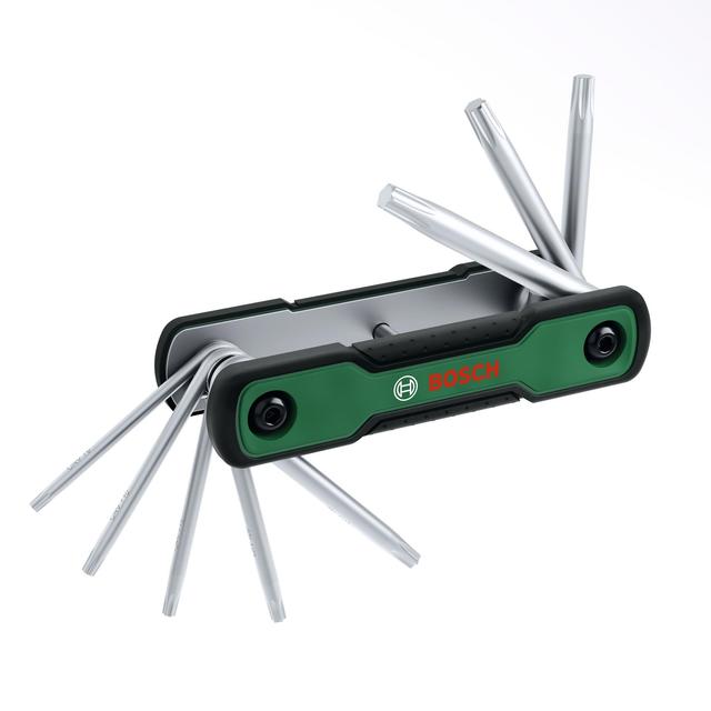 Ключі шестигранні Bosch Torx 8 в 1 складаються в корпус, набір 8шт