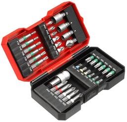 Біти Einhell KWB, 1/4", бітотримач, торцеві головки 3шт, зенківка, SL,PH,PZ,H,T, кейс набір 34шт
