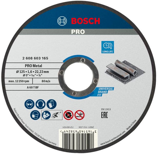 Диск відрізний Bosch Professional Standard для металу прямий 125х1.6мм