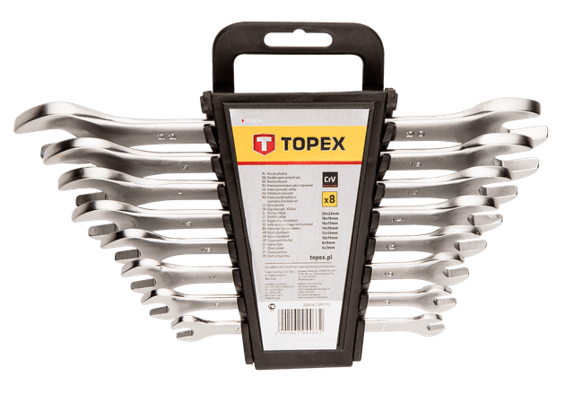Ключі гайкові TOPEX, двосторонні, 6-22мм, CrV, набір 8шт