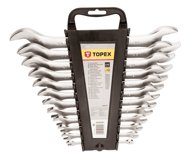 Ключі гайкові TOPEX, двосторонні, CrV, 6-32мм, набір 12шт
