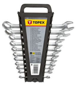 Ключі гайкові TOPEX, комбіновані, 6-22мм, CrV, набір 12шт