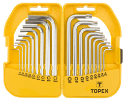 Ключі комбіновані TOPEX шестигранні та Torx CrV, 1.5-10мм, T10-T50 набір 18шт
